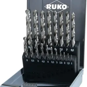 Top-Seller Spiralbohrersatz DIN 338 TypN D.1-10x0,5mm HSS 19tlg.Ku.-Kass.RUKO