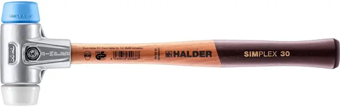 Top-Seller Schonhammer SIMPLEX L.300mm Kopf-D.30mm HO Superplast.weiß/TPE-soft blau HALDER