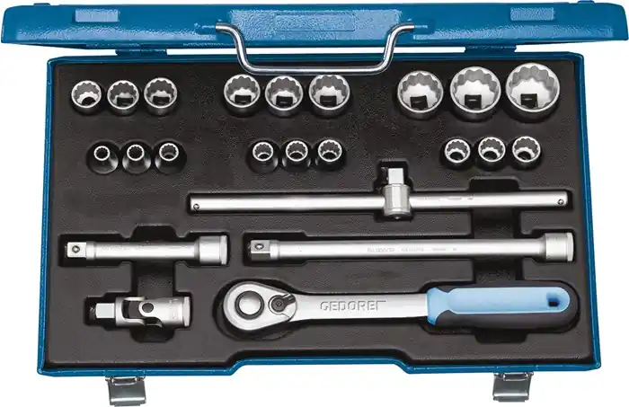 Rabatt Steckschlüsselsatz D19 EMU-20 23-tlg.1/2 Zoll SW 8-32mm Z.60 12KT GEDORE