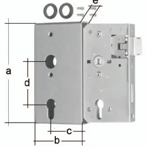 Aktuell Schlosskasten DIN L/R Maß A172xB94xC60mm Maß E 40mm Dornm.60mm GAH