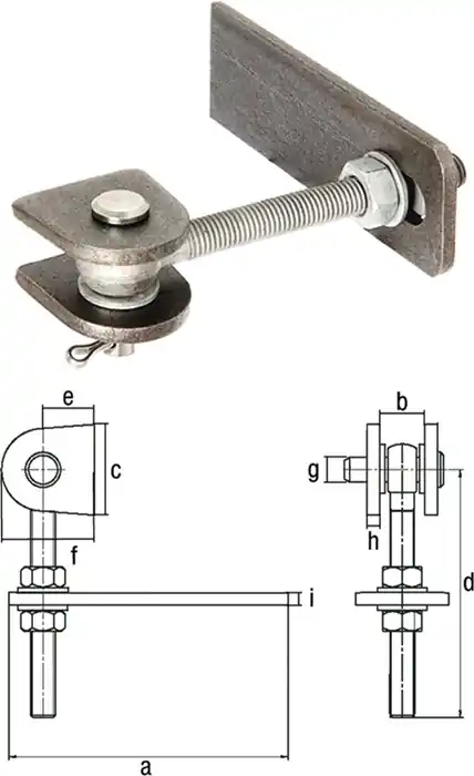 Saisonangebot Verstellbares Torband 146x23x55x130x28x50x16x8mm STA roh Btl.GAH