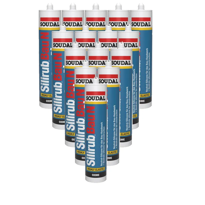 Garantierte Lieferung SOUDAL Silikondichtstoff Silirub Bau N Transparent 300ml - 15er Pack