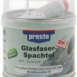 2K-Glasfaserspachtel grau-grün,Härter rot 1000g Dose PRESTO VE: 6 Stück Preisknaller
