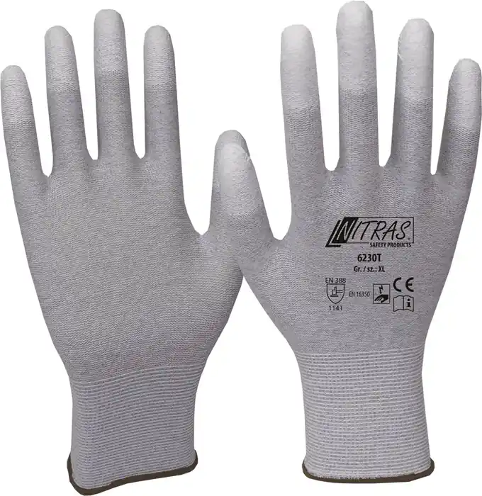 Handschuhe Gr.10 grau/weiß EN 388,EN 16350 PSA II VE: 12 Paare Versand Am Gleichen Tag