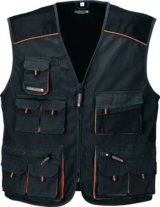 Beliebt Weste Gr.58 dunkelgrau/schwarz/orange TERRATREND