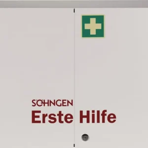 Zertifiziert Verbandschrank LONDON B604xH462xT170ca.mm weiß 2-türig SÖHNGEN