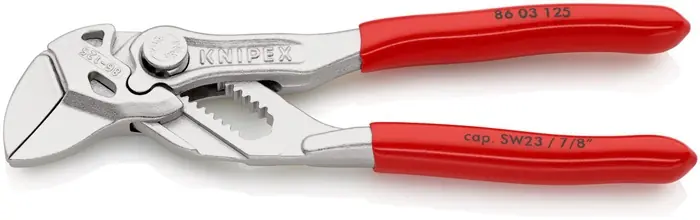 Zertifiziert Zangenschlüssel L.125mm Spann-W.23mm verchr.Ku.-Überzug KNIPEX