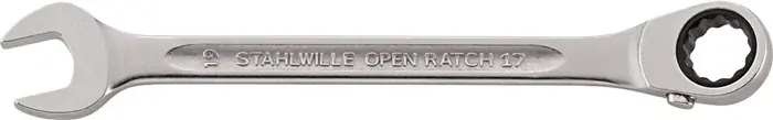 Ausverkauf Maulringratschenschlüssel OPEN-RATCH 17 SW 11mm L.165mm umschaltbar,Rings.15Grad