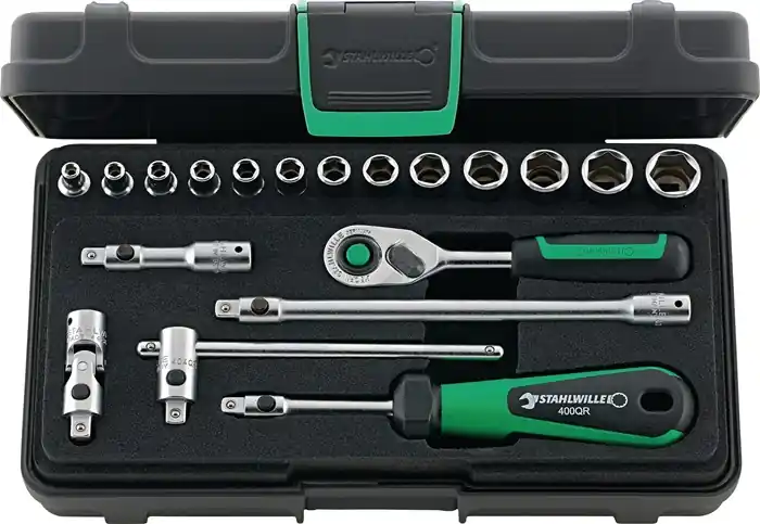 Steckschlüsselsatz 40/13/6QR 19-tlg.1/4 Zoll SW 3,5-13mm Z.80 6KT STAHLWILLE Top-Preis