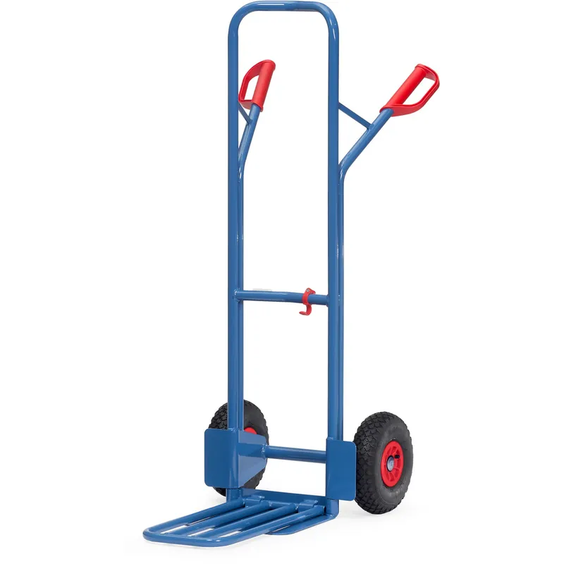 Kracherpreis fetra Paketkarre pulverbeschichtet blau/RAL 5007 Höhe 1300 mm