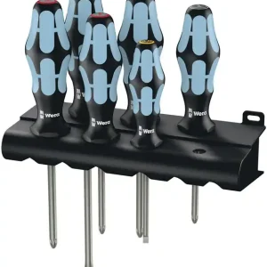Edelstahlschraubendrehersatz 2224/3350/3355/6 6-tlg.Schlitz/PH/PZD Rundkl.2K Top-Angebot