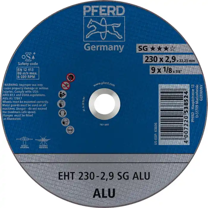 Sonderaktion Trennscheibe SG ALU D230x2,9mm ger.Alu.Bohr.22,23mm PFERD VE: 25 Stück