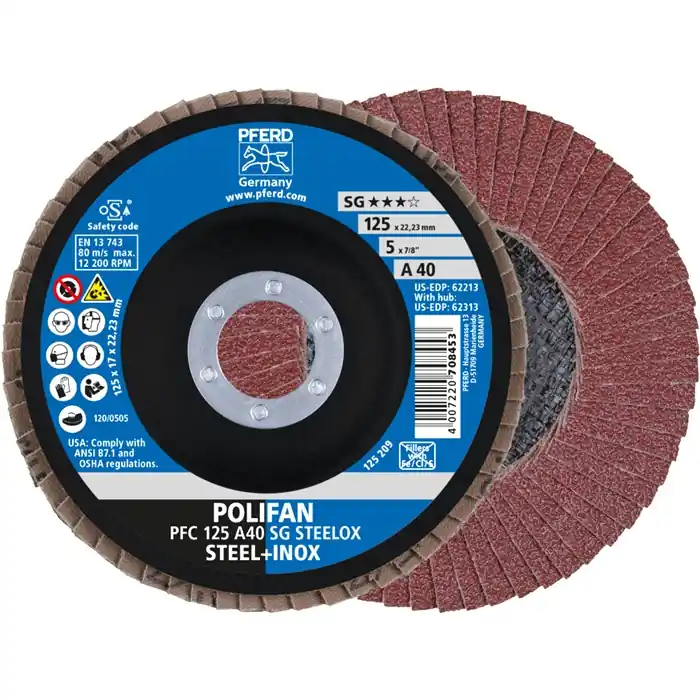 Sonderaktion Fächerscheibe POLIFAN A SG STEELOX D.125mm K.40 kon.INOX NK PFERD VE: 10 Stück