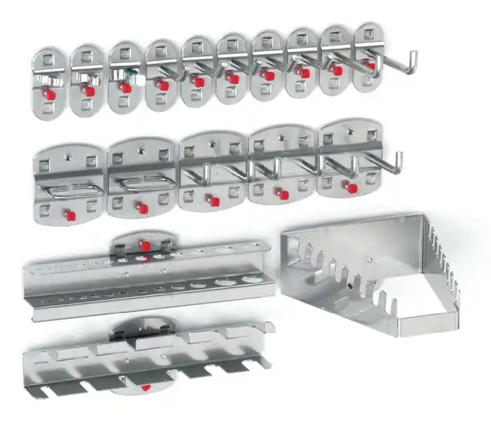 Top-Angebot Werkzg.h.18-tlg.7 Haken/3 Doppelhaken/3 div.Hal.RASTERPLAN
