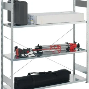 Großfachsteckregal H2000xB1700xT600mm Grundregal 4 Stahl-Bd.verz.silber META Begrenztes Angebot