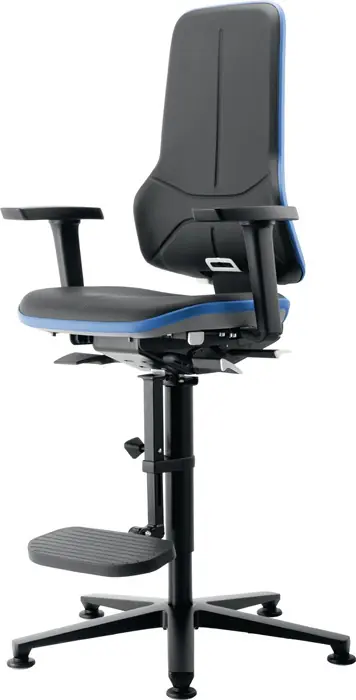 Arbeitsdrehstuhl Neon Bodengleiter+Aufstiegshilfe o.Polsterelement blau Solange Der Vorrat Reicht