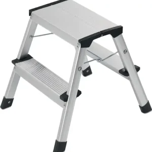 Klapptritt D60 Stufen 2 Plattform-H.400mm Alu.m.Anti-Rutsch-Riffelung HAILO Mega-Angebot