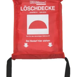 Wochenendangebot Löschdecke ultraFIRE III aus Glasgewebe, 1600 x 1800mm, rot-weiß