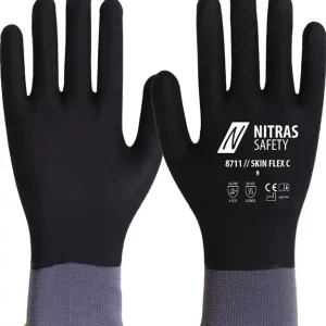 Handschuhe SKIN FLEX 3D Gr.10 grau/schwarz EN 388,EN 407 PSA II 12 NITRAS SAFETY VE: 12 Paare Jetzt Kaufen