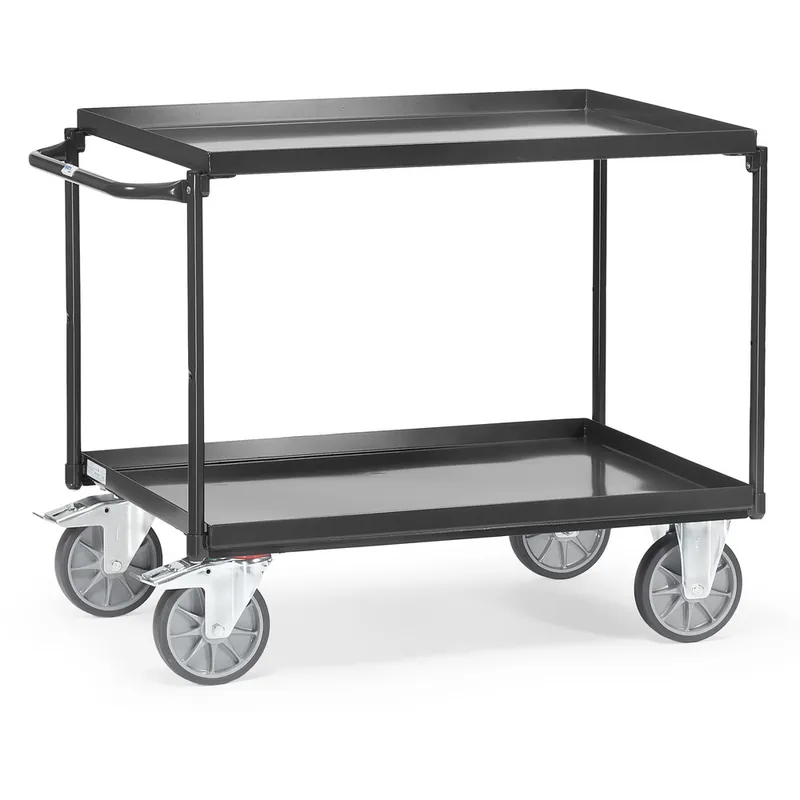 fetra Tischwagen mit 2 Böden aus Blechwannen und waagerechten Griff Top-Angebot