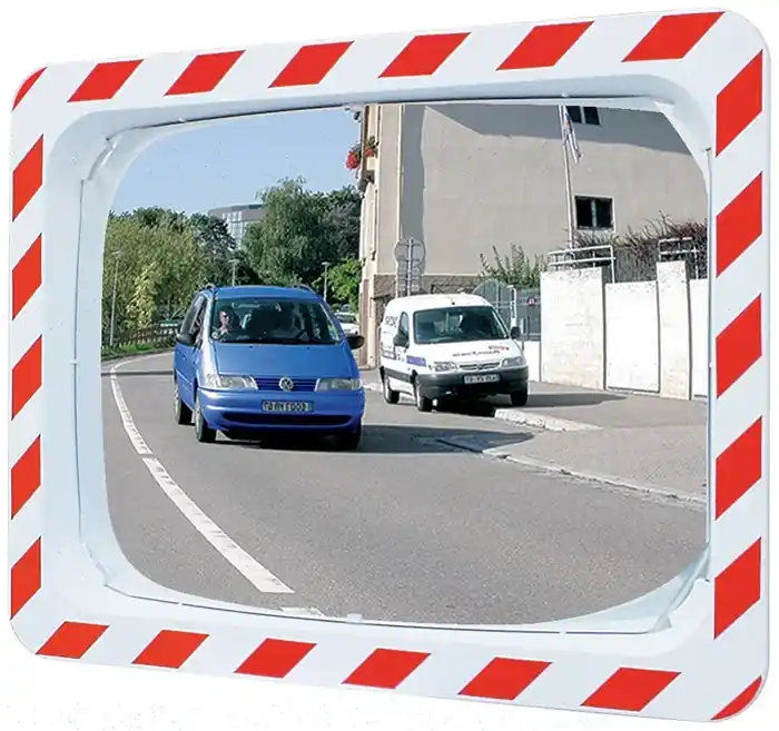 Verkehrsspiegel H800xB1000mm Kunststoff,rot/weiß f.2 Richtungen 30m SPL Direkt Vom Hersteller