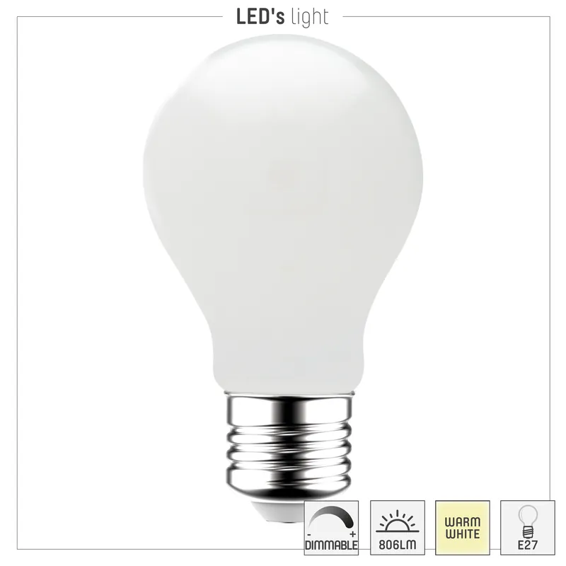 Led Filament Leuchtmittel - Klassisch A60 E27 7W 806lm 2700K Opal 330° - dimmbar Jetzt Bestellen