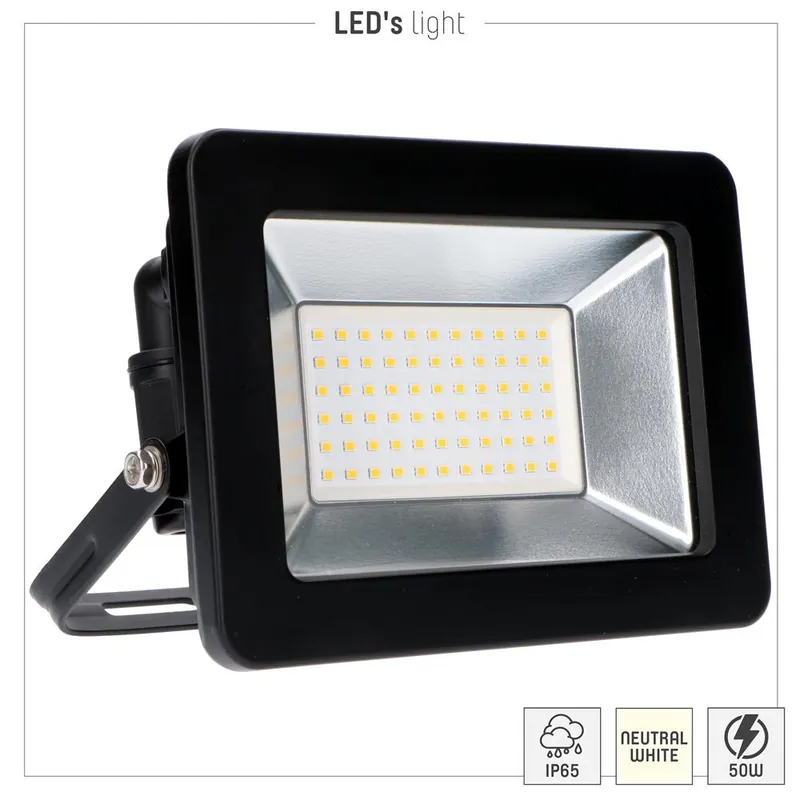 Strahler - 50W 5500lm 4000K IP65 - Sanan LED - Schwarz Zertifiziert