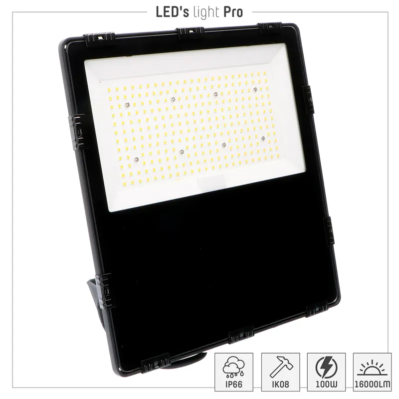 Strahler - 100W 16000lm 4000K IP66 - CREE LED - Sosen Netzteil - Schwarz Sonderangebot