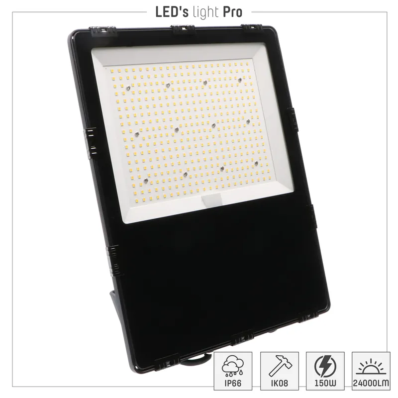 Strahler - 150W 24000lm 4000K IP66 - CREE LED - Sosen Netzteil - Schwarz Preisreduziert