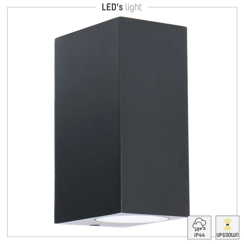 Super-Preis LED outdoor - wandleuchte San Francisco - 2xGU10 IP44 - Schwarz