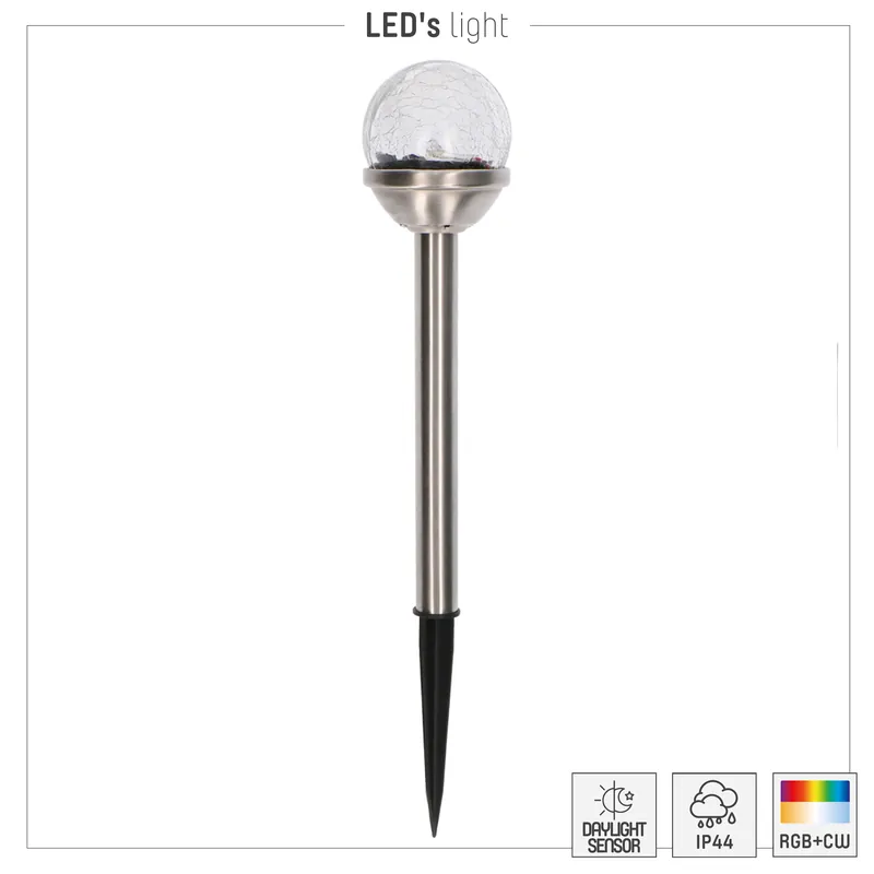 Solar outdoor licht mit erdspieß 1lm 6500K IP44 - Sensor - RostfreierStahl Knallerangebot
