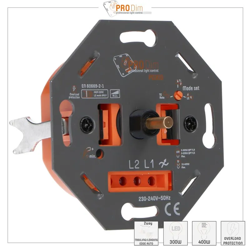 Universal Dimmer - 300W - Phasenanschnitt / Phasenabschnittsteuerung - 2-Draht-Systeme Günstig