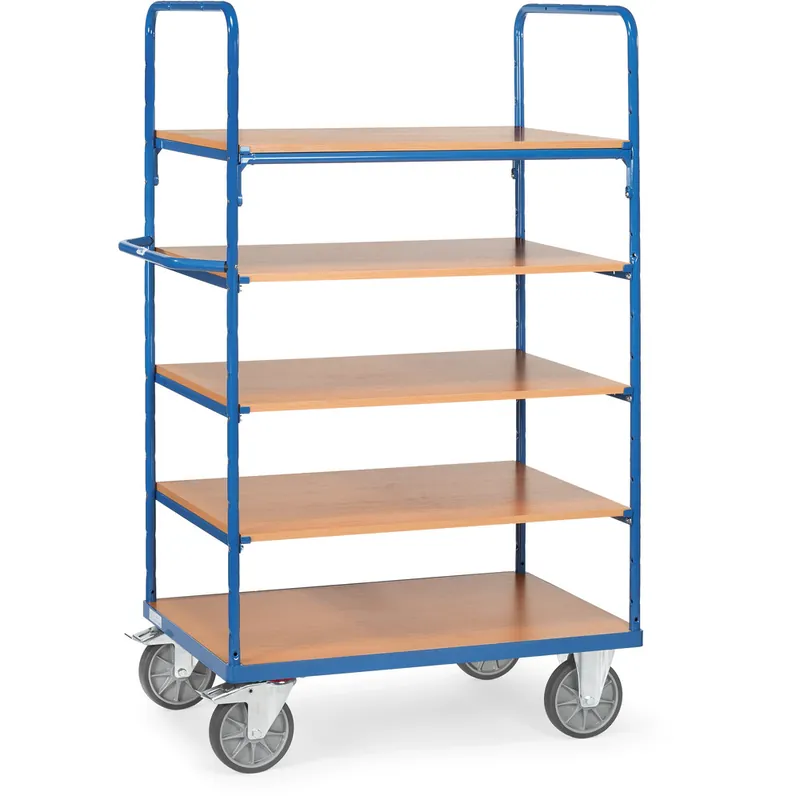 fetra Etagenwagen 1800 mm hoch mit 5 Etagen und 600 kg Tragkraft Knallerangebot