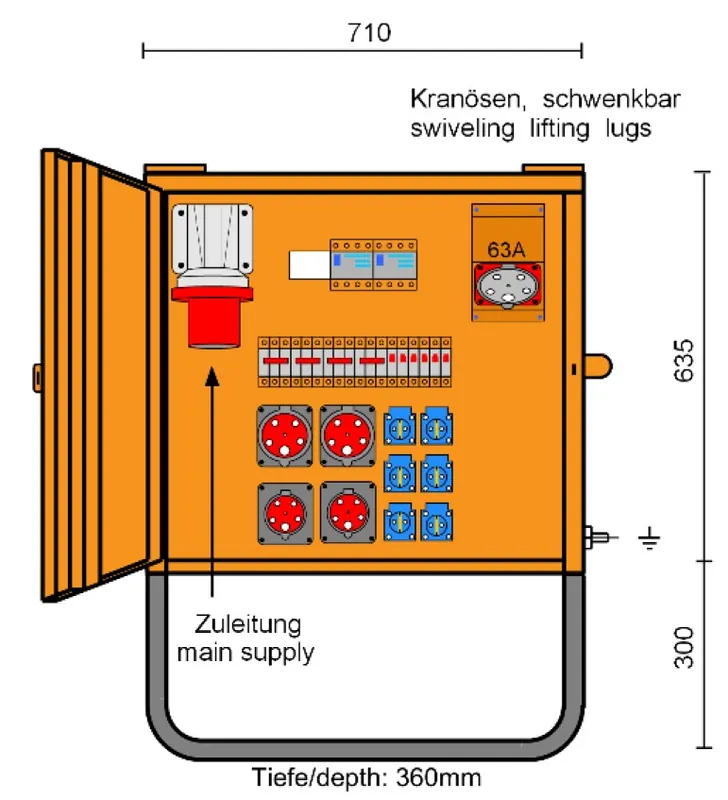 Rabatt Merz Endverteilerschrank M-EV 63/22-6/G/E/X - 44 kVA
