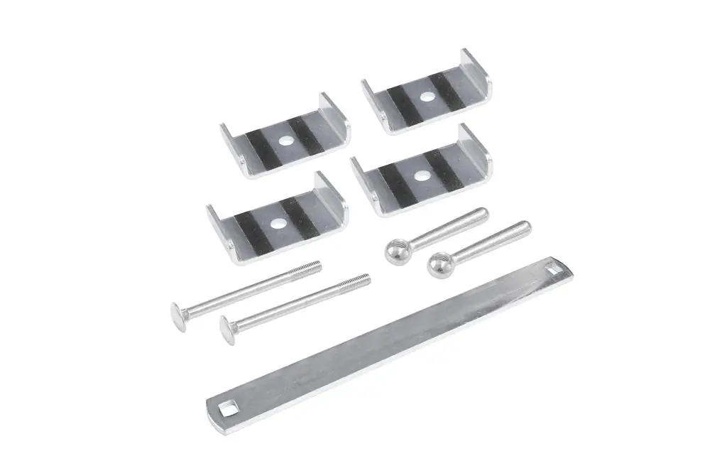 HYMER Ersatzteilset Befestigungsmaterial für Fußverlängerung, 4 Klemmplatten + 1 Verbindungsstange + 2 Kegelgriffe inkl. Schrauben Top-Angebot