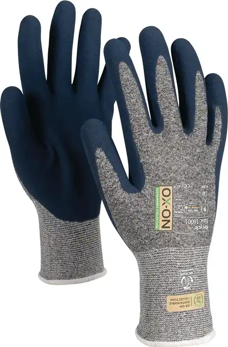 Online Kaufen Handschuh Recycle Basic 16001 Gr.9 blau/hellblau EN388 EN420+A1 PSA II OX-ON VE: 12 Paare