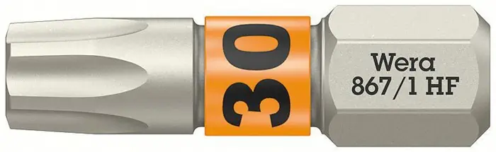 Top-Angebot Bit 867 TORX® HF 1/4 Zoll TX 30 L.25mm m.Farbleitsystem WERA VE: 10 Stück