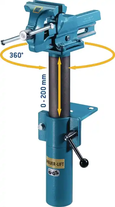 Sichere Zahlung Höhenverstellgerät HEUER Lift f.Backen-B.140mm um 360Grad drehb.HEUER