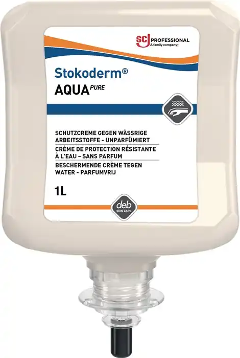 Hautschutzcreme Stokoderm® Aqua PURE 1l unparfümiert weiß Kartusche Sonderangebot