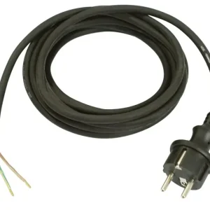 Preisreduziert Anschlussleitung H07RN-F 2x1,5mm² 5m Konturenstecker schwarz WEINGÄRTNER