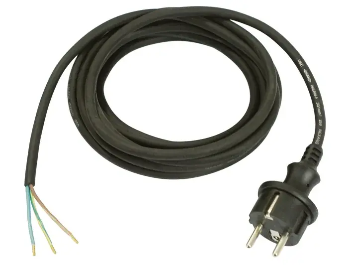 Preisreduziert Anschlussleitung H07RN-F 2x1,5mm² 5m Konturenstecker schwarz WEINGÄRTNER