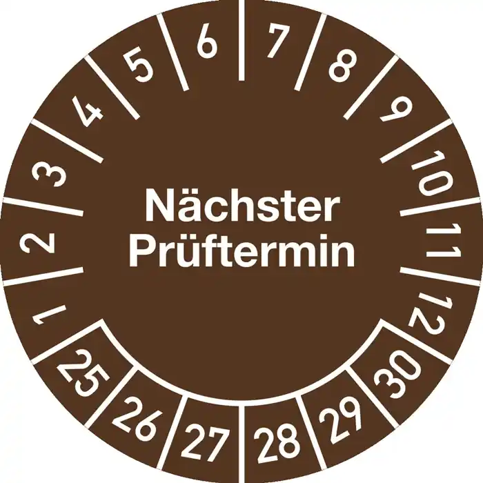 Neuheit Mehrjahresprüfplakette D.30mm Nächster Prüftermin 2025-2030 Folie Btl.a 100 St.