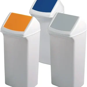 Wertstoffsammler 40l H747xB320xT366mm weiß/gelb m.Deckel DURABLE Beliebt