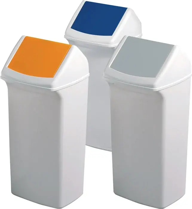 Wertstoffsammler 40l H747xB320xT366mm weiß/gelb m.Deckel DURABLE Beliebt