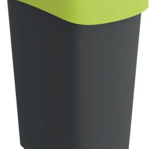 Sichere Zahlung Wertstoffsammler TWIST 50l H602xB298xT401mm schwarz Deckelrand gelb ROTHO