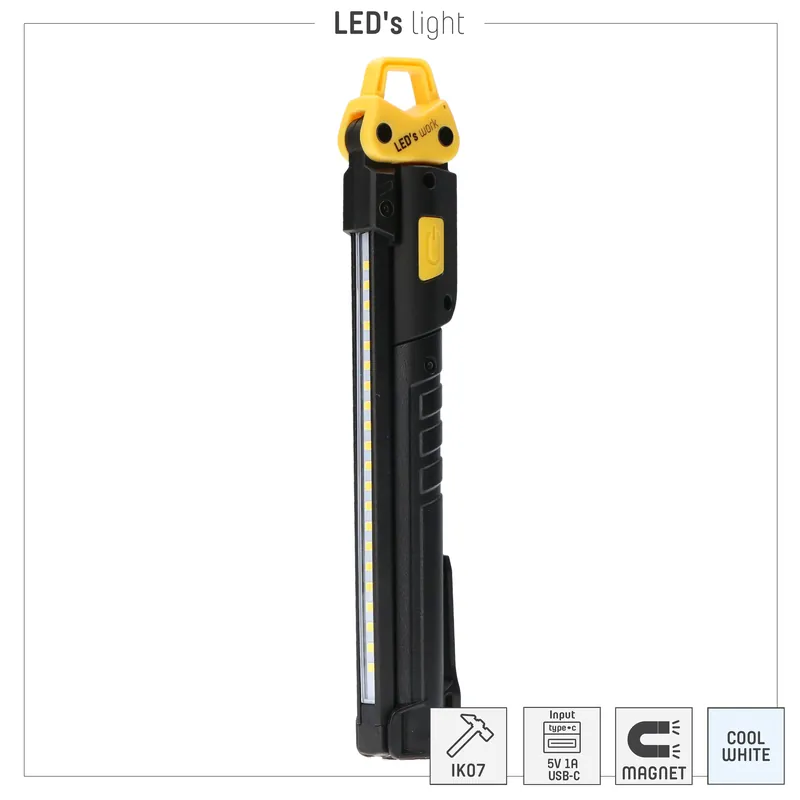 Preisreduziert Handlampe - 3W 300lm 5000K IP54 - Lithium-Ionen - 002,96Wh