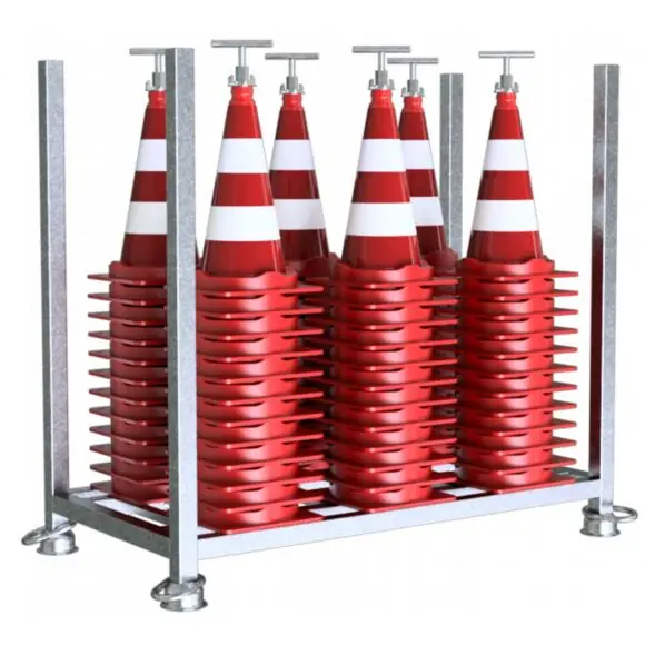 Preiswert Leitkegel Set - 72 Stck. Leitkegel RA2/B 500 mm BASt gepr., 1-tlg. im Gestell