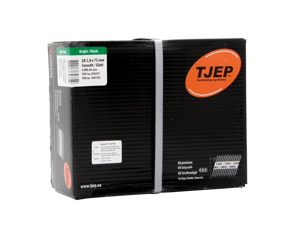 TJEP GR28/75 Glatt blank D-Kopf Jumbo-Box 4.000 Stk. Echt