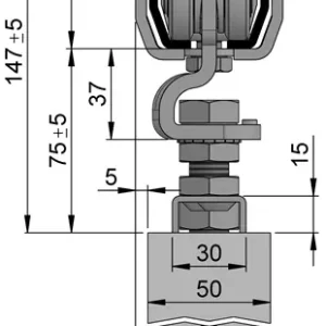 Schiebetorgarnitur SP400W101 blau verz.L.2000mm Sonderaktion