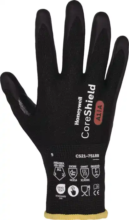 Schnittschutzhandschuhe CORESHIELD 18G BLACK Gr.10 schwarz EN 388,EN 407,EN36350 VE: 10 Paare Billig
